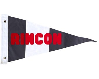 Vintage Inspired RINCON Canvas Surf Flag Pennant