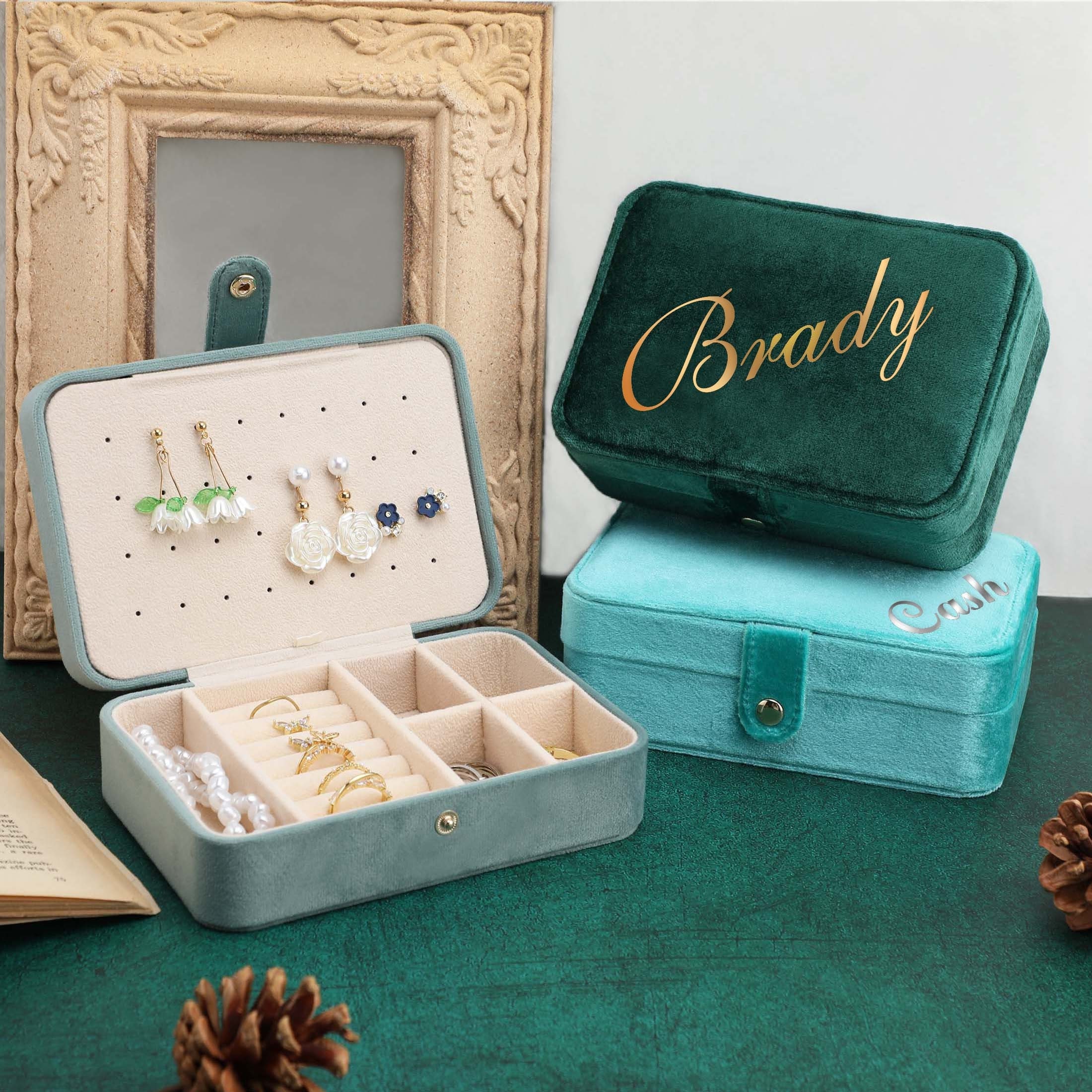 Custom Velvet Jewelry Box Personalized Portable Jewelry Box Etsy.de