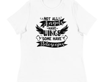 Not All Angels Have Wings Some Have Stethoskops Shirt, Nurse Life Tee, Süßes Arzt Geschenk,Medizinisches Shirt,Krankenschwester Geschenk,Doctor Tee,Doctor Day Shirt