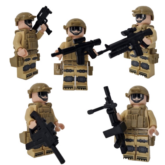 5 X Custom Infantry Weapons Team / Soldier Figure Brick Play Etsy New
