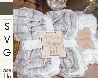 Dekenlabel - warm en gezellig kerstcadeau - digitaal bestand - alleen svg