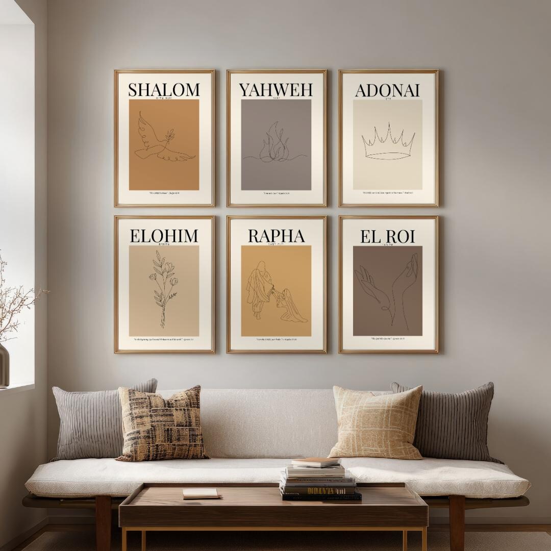 Hebrew Names of God Print Set | Christian Wall Art (digital Download ...