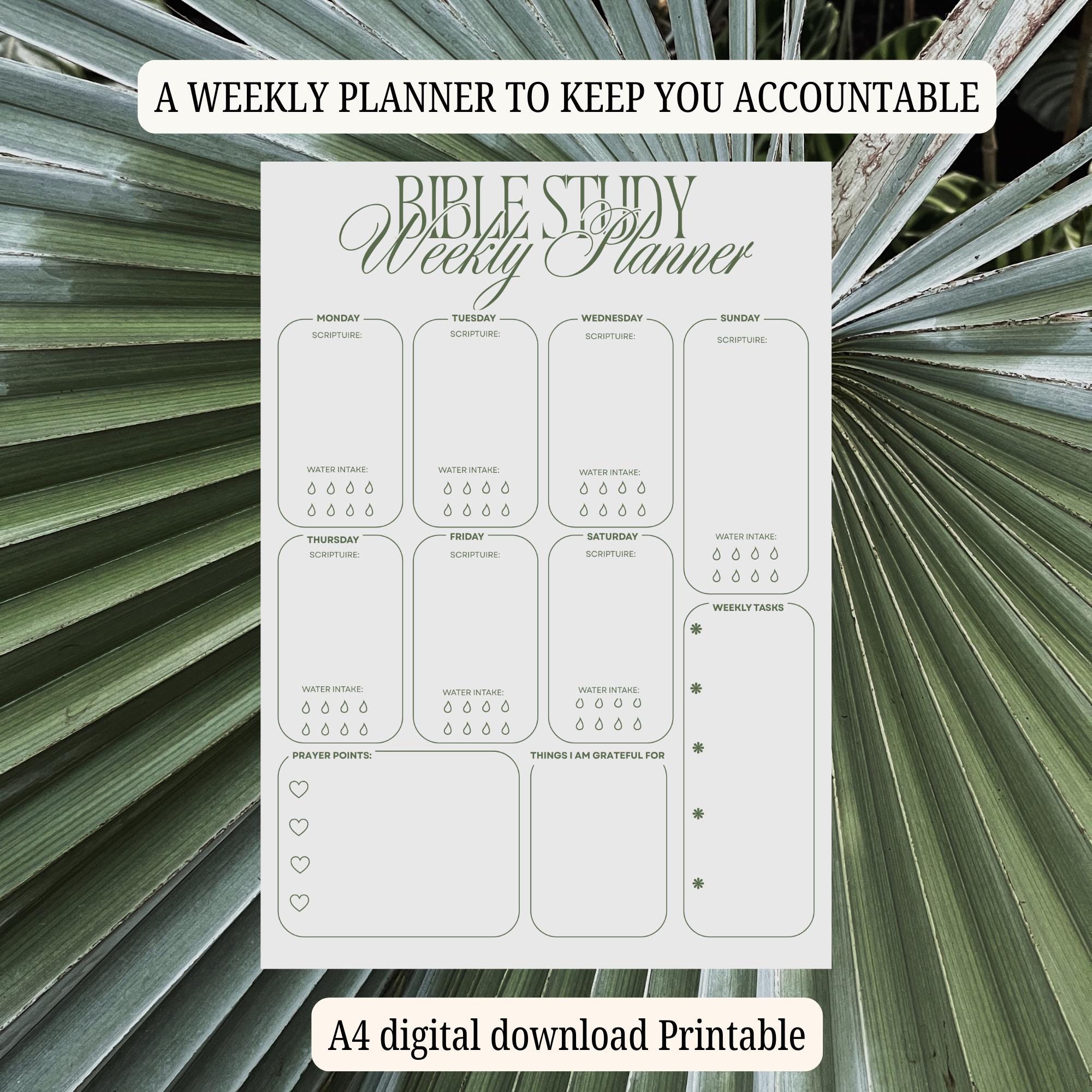Weekly Devotional Example Weekly Devotional Planner Printable | Minimalist Bible Study ...
