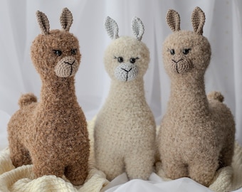 Handmade Alpaca Stuffed Animal Plush, Soft Amigurumi Crochet Alpaca, Cute Alpaca Toy for Kids, Gift for Alpaca Lovers, Nursery Decor Plushie