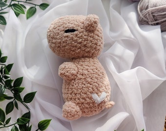 Handmade Crochet Capybara Amigurumi Toy, Fluffy Plush Capybara, Amigurumi Plushies, Handmade Children Gift, Perfect Gift for Capybara Lovers
