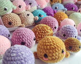 Colorful Mini Whale, Amigurumi Handcraft Cute Fluffy Toys, Handmade Crochet Random Color Whale, Home Decor, Gift for Babies, Easter Present