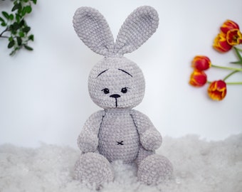 Handmade Crochet Bunny Amigurumi Toy, Cute Bunny Plushie, Perfect Baby Shower or Christmas Gift for Kids, Gift for Her,  Birthday Gift Toy