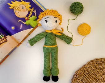 Handmade Amigurumi Prince Miniature Doll, Crochet Plush Toy, Newborn Gift, Knitted Doll, Perfect Christmas Gift for Babies, Amigurumi Gift