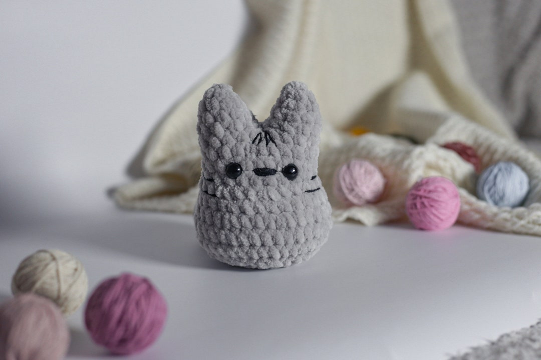 Handmade Crochet Kitten Toy in Pink Jumpsuit