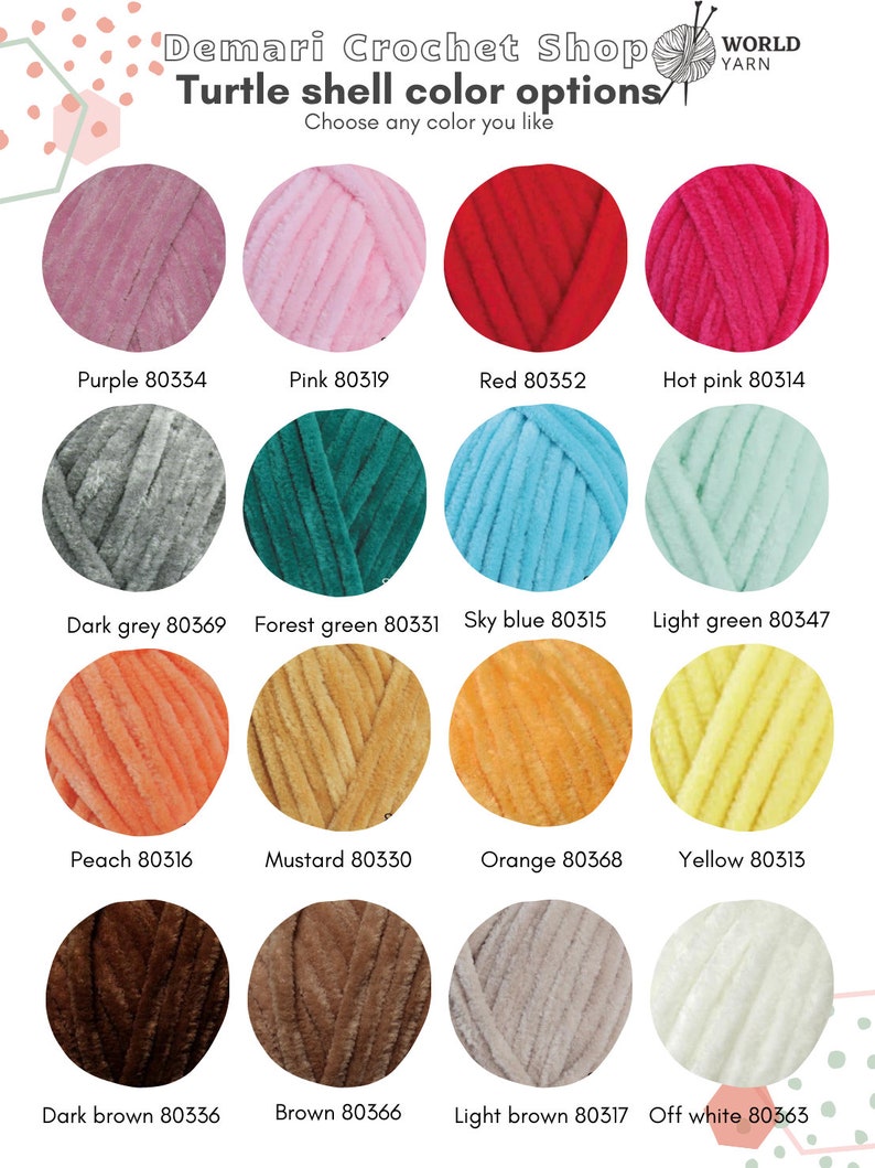 Turtle shell all color options palette