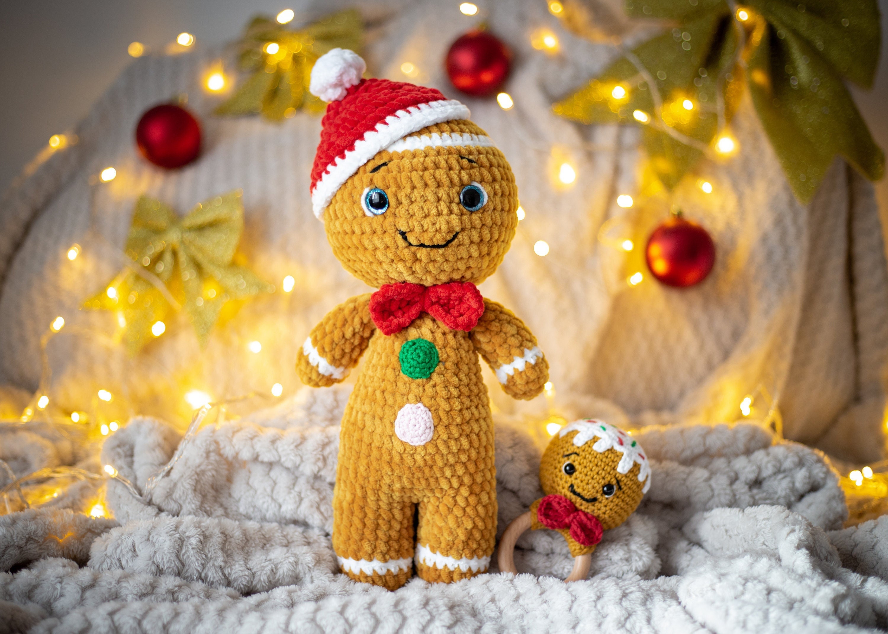 Omino di pan di zenzero di peluche figure di peluche natalizie ornamenti natalizi decorazione da tavolo a forma di omino di pan di zenzero regalo di