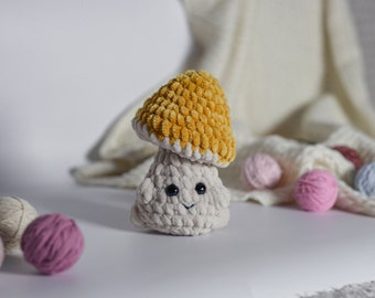 Handmade Crochet Mushroom Plushie, Cute Candy Colored Amigurumi Toy Gift, Fluffy Mini Plush Gift for Babies, Perfect for the Holiday Season