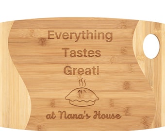 gift for nana, cutting board nanas kitchen gift for grandmother gift for grandma birthday gift for nana nanas kitchen apple pie bamboo board