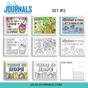 Printable Affirmation Postcards: Peachy Postcards Set 2 Motivational Snail Mail Art (PDF Download)