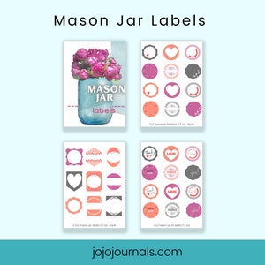 Printable Mason Jar Labels: Pantry & Canning Stickers (3 Page PDF Download)