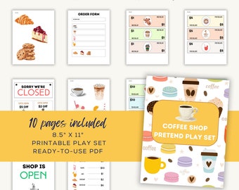 Coffee Shop - Kit de jeu de simulation imprimable - Lettre US