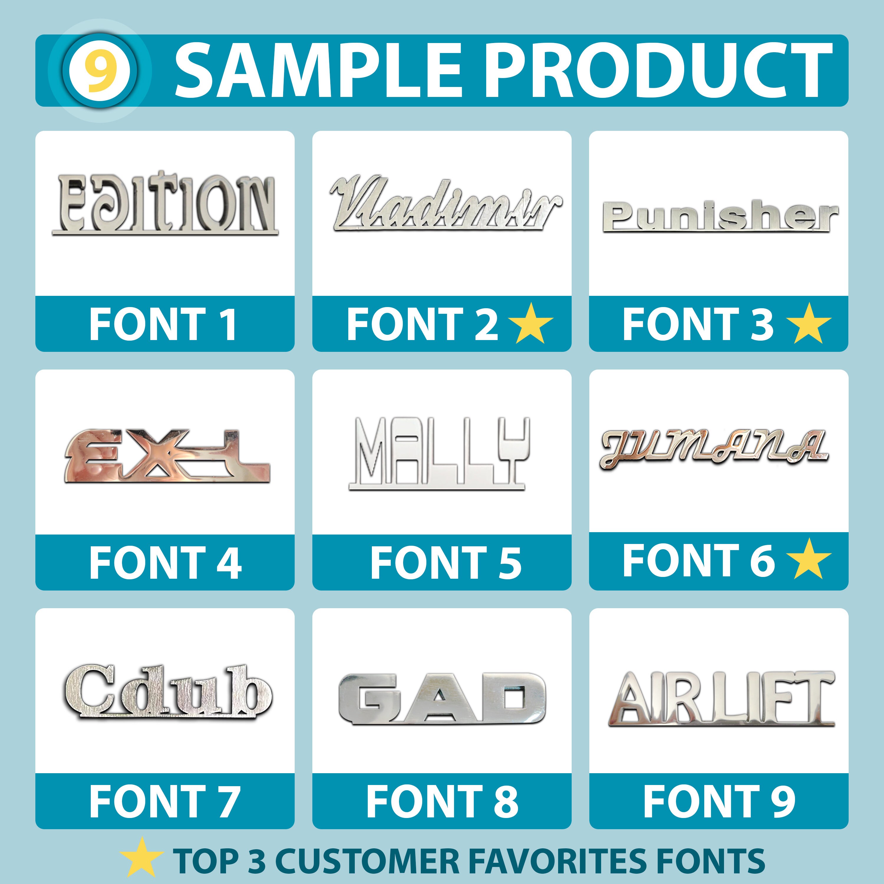 Custom Car Emblems Badges Letter 3dheavy Metal Stick Well Etsy Canada