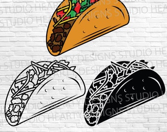 Taco SVG Bundle: Mexican Food Clipart (Digital Download)