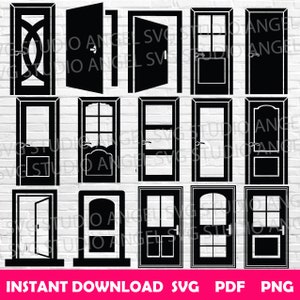 Deur svg deuren svg ontwerp deur Cricut svg bundel deur clipart svg deur vector svg png pdf deur silhouet deur svg bestanden knippen deuren svg knippen