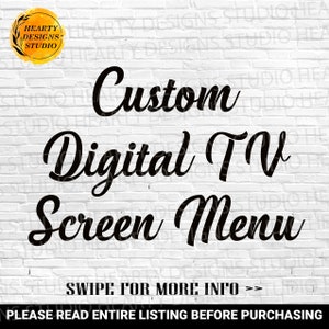 Custom Restaurant TV Menu Custom Screen Menu Custom Digital menu Boards Custom TV Screen Menu Custom Graphic Design Customize Menu Design