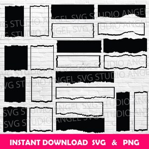 Carta strappata svg Foglio strappato svg Carta strappata Cricut svg Texture carta strappata svg File di taglio carta strappata Bundle foglio strappato svg Taglio foglio strappato svg