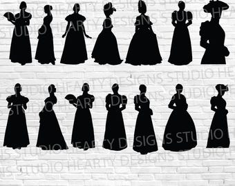 Victorian Woman SVG Bundle: Cut Files For Cricut Silhouette (Digital Download)