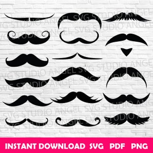 Moustache svg Moustache Cricut Moustache Clipart Moustache Vector set Moustache silhouette Moustache svg cut files Man Moustache svg bundle