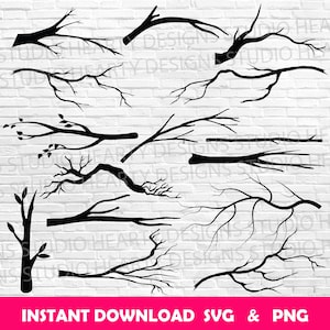 Branch SVG Bundle: Tree Branch Cut Files (Digital Download)
