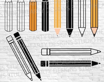 Pencil SVG Bundle: School Pencil Clipart, Vector Cut Files (Digital Download)
