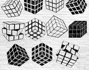 Paquete SVG del Cubo de Rubik: Archivos de corte vectorial (descarga digital)