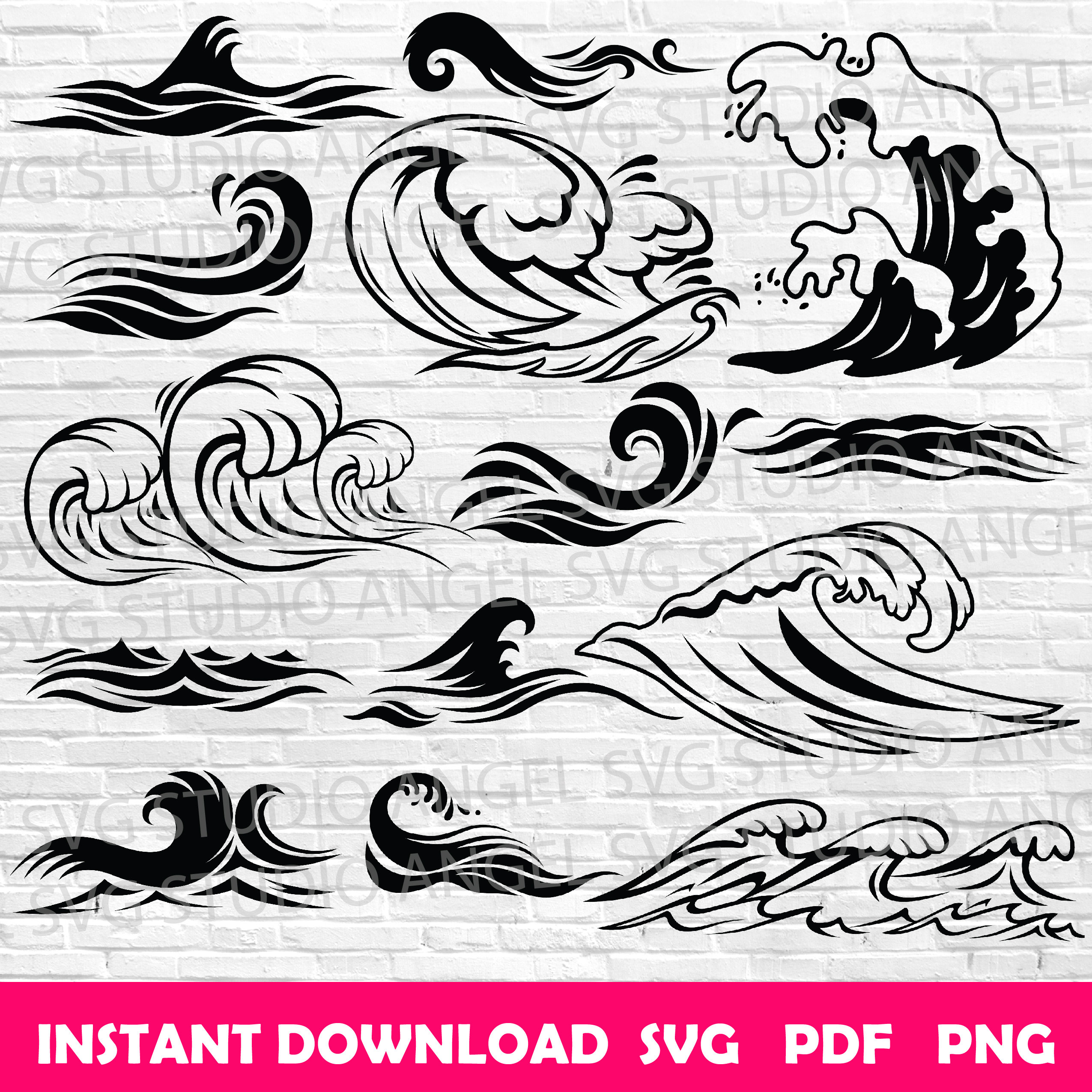Water Waves svg Ocean Waves svg River Waves svg Water Wave Cricut Water Wave Clipart Water Wave Vector Water Wave silhouette River Waves svg