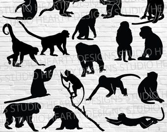 Monkey SVG Bundle: Cut Files For Silhouette Cricut (Digital Download)