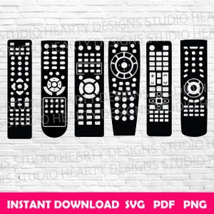 TV-fjärrkontroll SVG-paket: Klippfiler för Silhouette Cricut (digital nedladdning)
