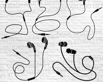 Earphones SVG Bundle: Cut Files For Silhouette Cricut (Digital Download)