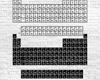 Periodic Table of the Elements SVG PNG DXF Graphic Design Clip Art File ...