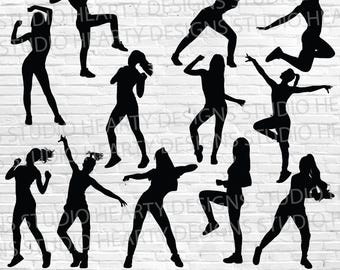 Zumba Girl SVG Bundle: Dance Fitness Silhouette (Digital Download)