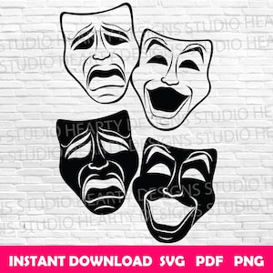 Máscara de actor svg Máscara de actor Cricut Paquete de máscara de actor svg Archivos de corte de máscara de actor svg Máscara de actor silueta Máscara de actor vector