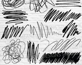 Scribble Lines SVG Bundle: Doodle Vector Graphics (Digital Download)