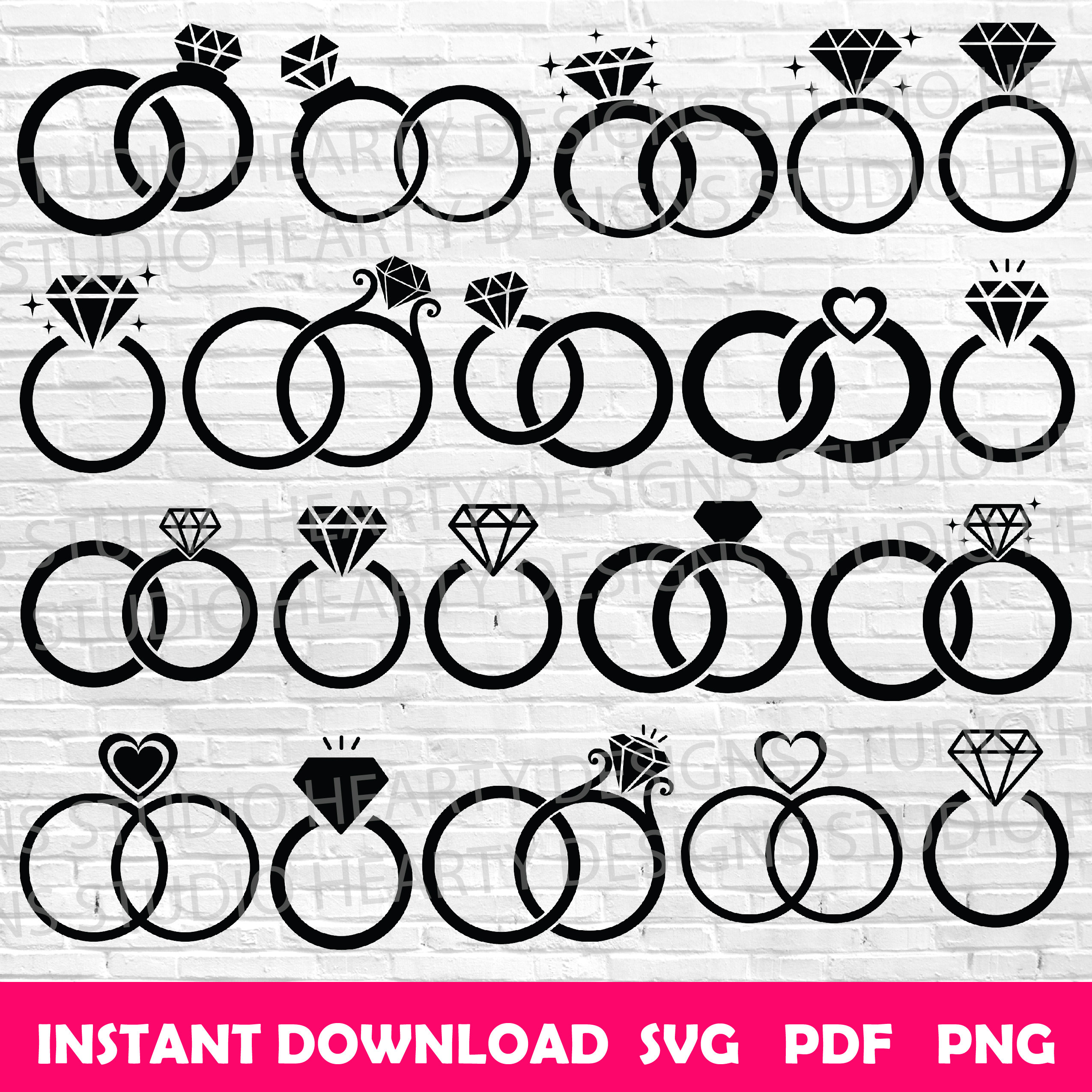 Wedding Heart Hook Graphic We Got Hooked Graphic Wedding Rings on Hook  Graphic SVG EPS Instant Download Cricut Silhouette 