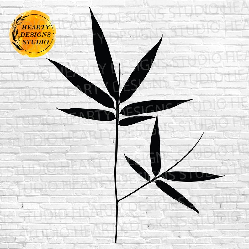 Bamboo Leaf SVG Bundle: Cut Files for Silhouette Cricut (digital ...
