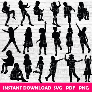 Niña svg Niña niño svg Niña pequeña svg Niña niña Cricut Niña niño svg paquete Niña niño svg archivos de corte Niña niño silueta Niña vector