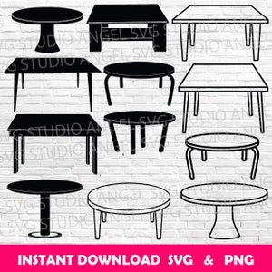 Tabel svg woonkamertafel svg tabel Cricut svg tabel clipart svg tabel vector svg tabel silhouet svg tabel svg bestand knippen tabel svg bundel