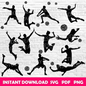 Männlicher Beach-Volleyball-Player Cricut Jungen-Volleyball-Player Cricut-Boy-Volleyball-Player svg Bundle für Beachvolleyball-Player Silhouette