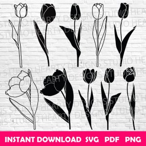 Tulpen svg tulpen Cricut svg tulpen clipart tulpen vector svg tulpen bloem svg tulpen silhouet svg tulpen svg gesneden bestanden tulpen svg bundel