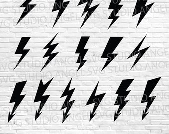 Lightning Bolt SVG: Thunder Silhouette, Cricut Cut Files (Digital Download)