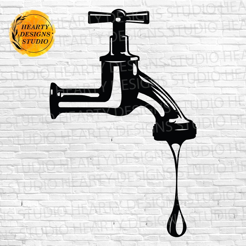 Svg Faucet Pattern Dripping Faucet SVG: Cut Files for Cricut Silhouette (digital Download ...