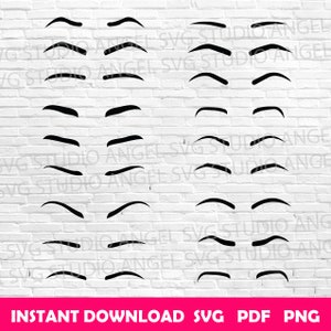 Eyebrows SVG Bundle: Cricut Cut Files (Digital Download)