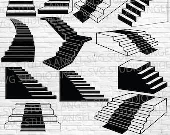 Stairs SVG Bundle: Cut Files For Silhouette Cricut (Digital Download)