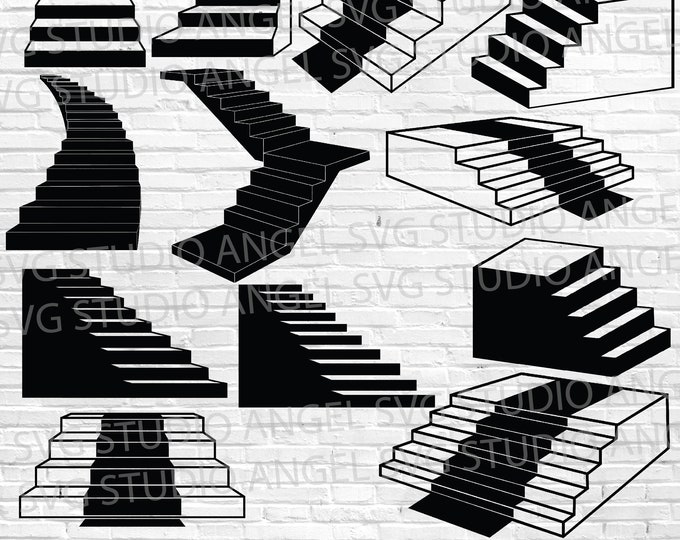 Stairs SVG, Stairs Outline SVG, Staircase SVG, Stairs Clipart, Stairs ...