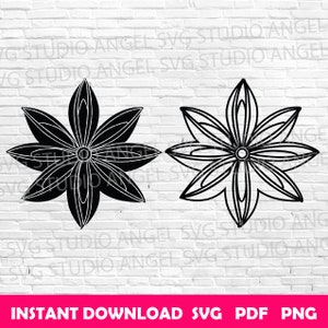 Star Anise svg Star Anise spice svg Star Anise Cricut svg Star Anise Clipart Star Anise Vector svg Star Anise svg cut files Spice Star Anise
